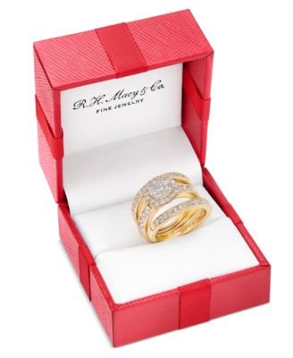 Diamond  Three-Piece Ring Set (2 ct. t.w.) in 14k White, Yellow and Rose Gold