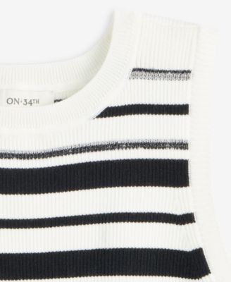 Women's Striped Sweater Tank Top, Exclusively at Macy's