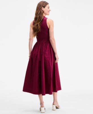 Women's High-Neck Sleeveless Midi Dress, Exclusively at Macy's