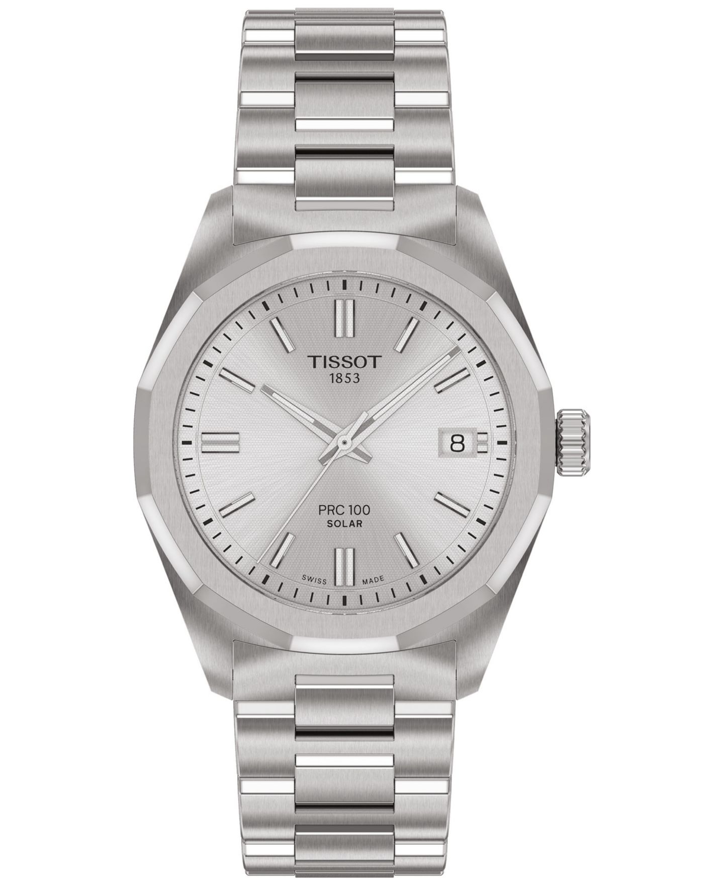 Женские часы Tissot Swiss PRC 100 Solar Stainless Steel Bracelet Watch 34mm — фото 1
