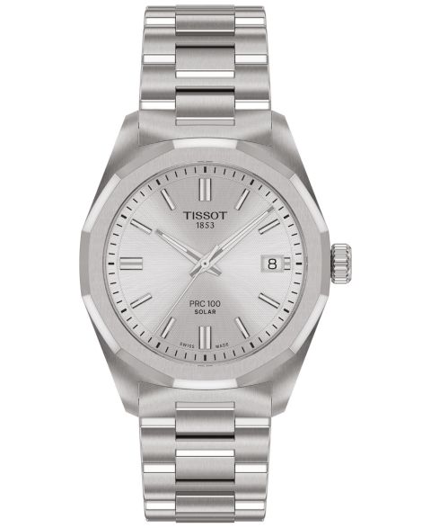 Женские часы Tissot Swiss PRC 100 Solar Stainless Steel Bracelet Watch 34mm