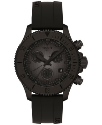 Tissot - Men's Swiss Chronograph Seastar 1000 Black Rubber Strap Watch 38mm