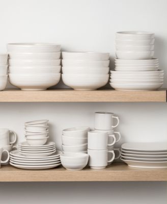 White Bistro Coupe Dinner Plates, Set of 4