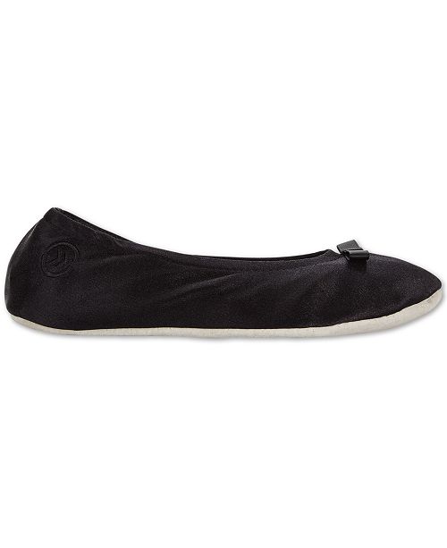 isotoner signature satin ballerina slippers