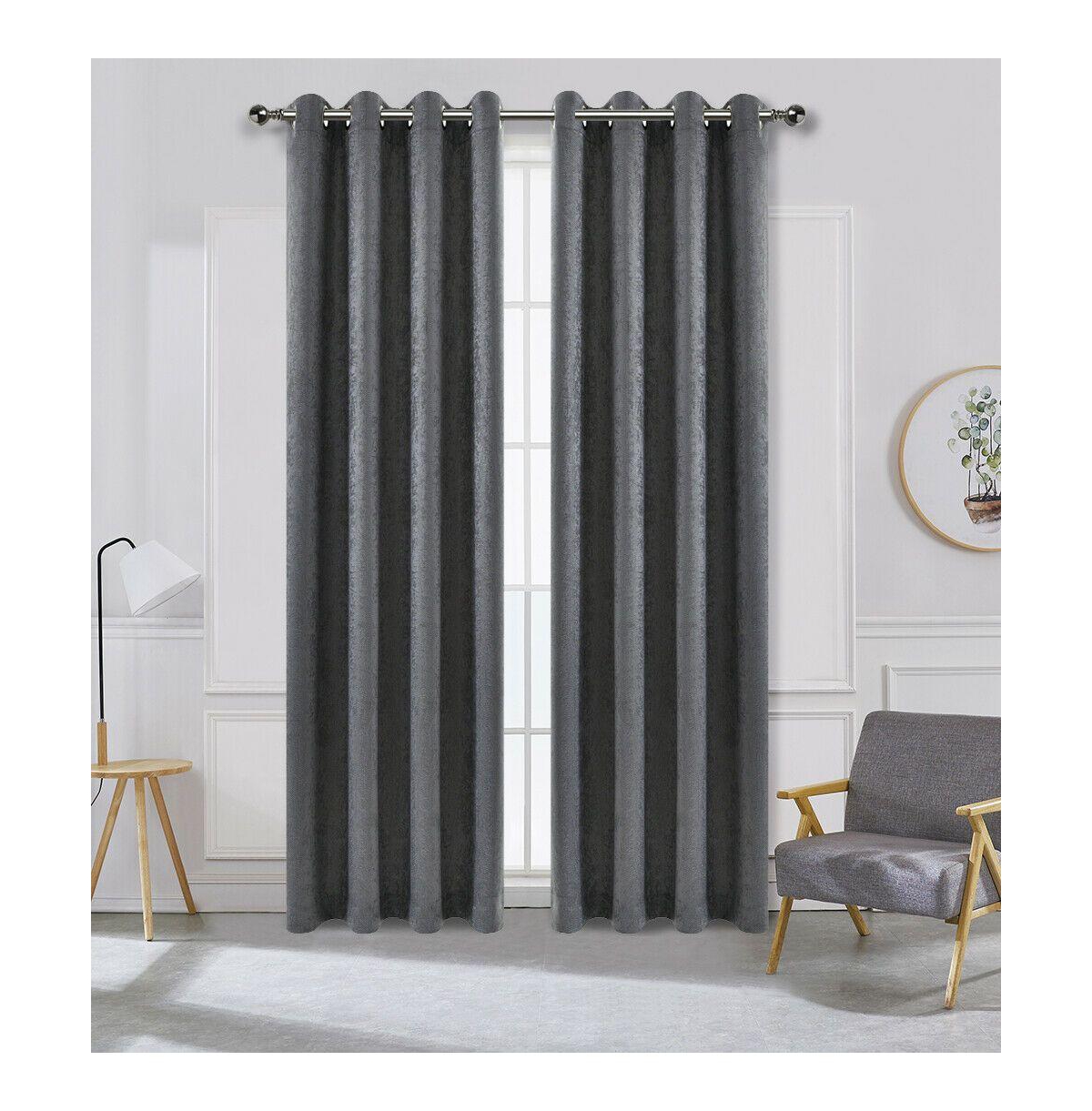Hotel Chic 2 Pack Light Filtering Grommet Top Window Curtains - 52 in. W x 84 in. L, Rose/Pink - Aqua