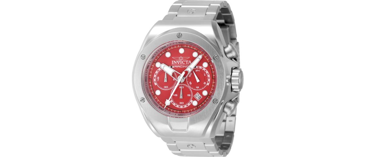 Men's 47744 Invicta Racing Quartz Chronograph Silver, Red - Silver