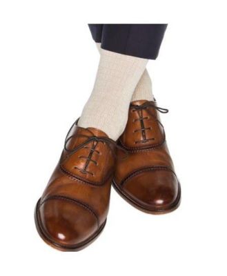 Men's Horatio Cross Hatch Design Mid-Calf Mercerized Cotton Socks