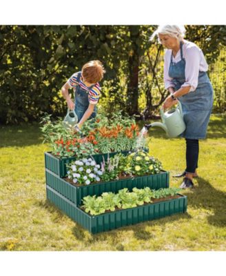 Heavy-Duty Outdoor 3-Tier Raised Garden Bed Planter Box