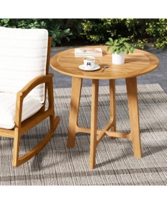 Patio Dining Table with Slatted Tabletop and X-shaped Frame