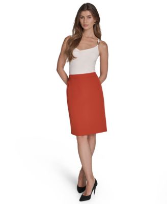Women's Pull-On Side-Slit Pencil Skirt