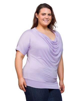 Plus Size Cowl Neck Short Sleeve Top