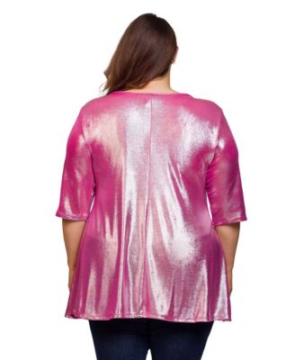 Plus Size Scoop Neck Flared Tunic Top