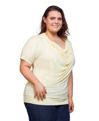 Plus Size Cowl Neck Short Sleeve Top