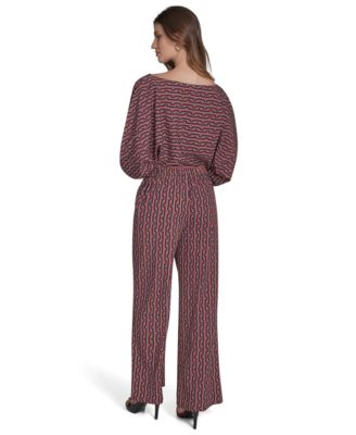 Women's Commuter Printed Wide-Leg Pants