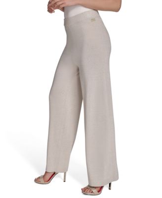 Women's High-Rise Wide-Leg Knit Pants