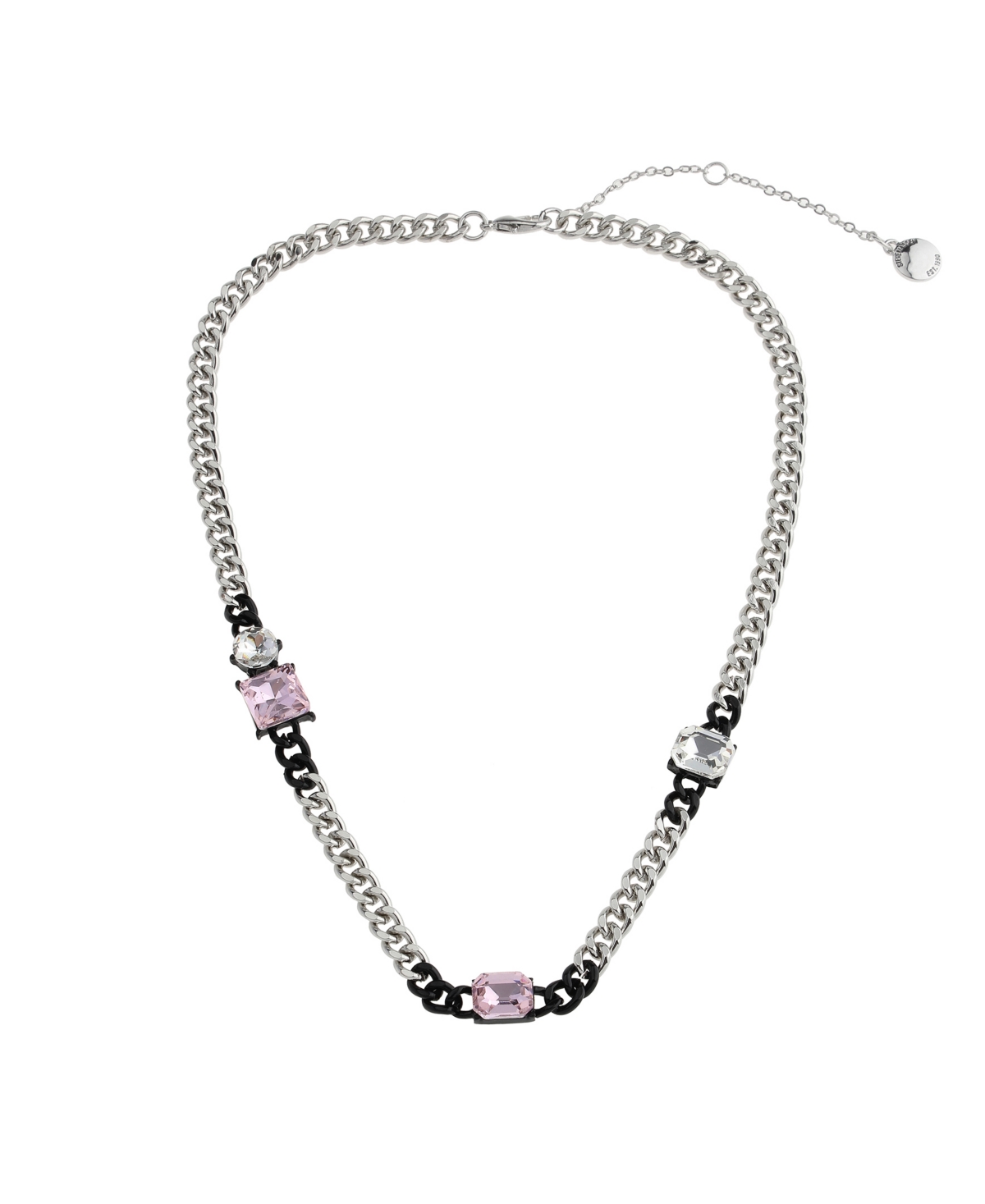 Punk Romance Stone Bib Necklace - Rose, Two Tone