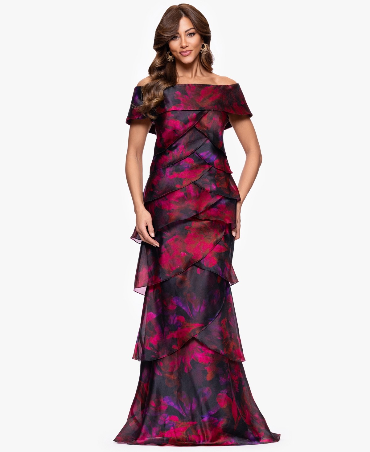 Xscape Petites Printed Long Sheath Dress