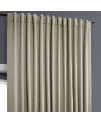 Extra Wide Textured Faux Linen Room Darkening Curtain