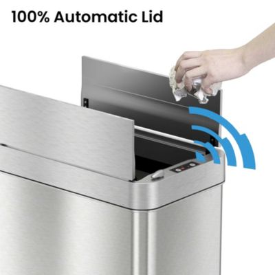 Stainless Steel Wings Lid Sensor Kitchen Trash Can with AbsorbX Odor Filter