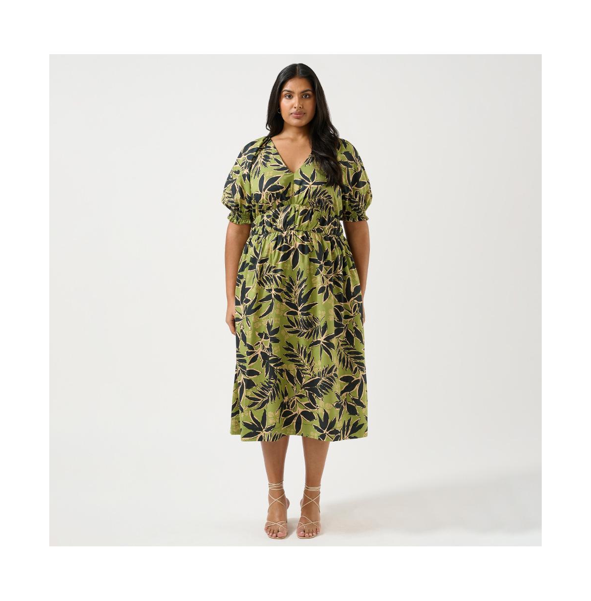 Wildleaf Cotton Midi Dress - Print