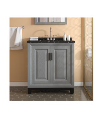 30" Bathroom Vanity with Marbel Undermount Sink and Glass Shelves Storage Cabinet
