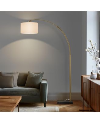 Logan Contemporary Arc LED Floor Lamp with Marble Base (76")