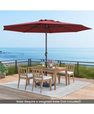 Patio Umbrella with Crank Handle and 8 Sturdy Ribs for Outdoor Shade