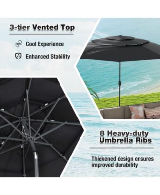 3-tier Vented Patio Umbrella with Push Button Tilt