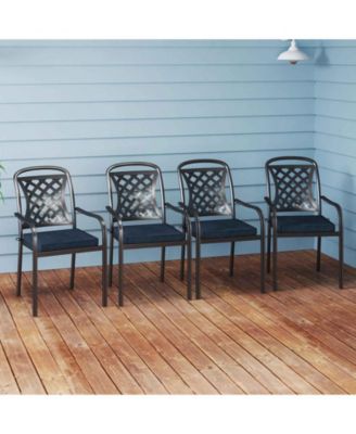 Outdoor Chair Cushion Set of 2 Waterproof Fade-Resistant Olefin Seat Cushions