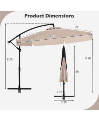 Patio Cantilever Umbrella with Cover Tilt Adjustment and Ruffled Edge