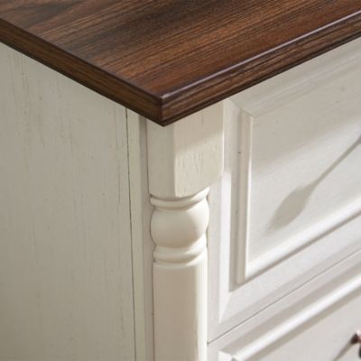 CASAINC Farmhouse Style 6 Drawer Dresser Bathrooom Cabinet Chest with Base Wooden Rustic Chest of Drawers, Storage Dresser Organizer