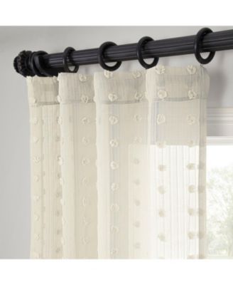 Geometric Patterned Faux Linen Sheer Curtain