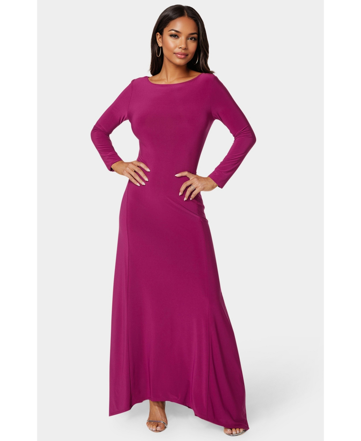 Women's Jersey Cowl Back Maxi Dress - Fuchsia