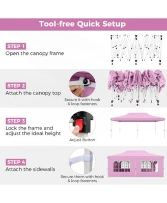 Pop up Canopy with 6 Sidewalls Windows and Carrying Bag