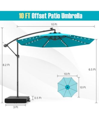 Patio Umbrella Offset Cantilever Umbrella with 40 Solar Powered Lights