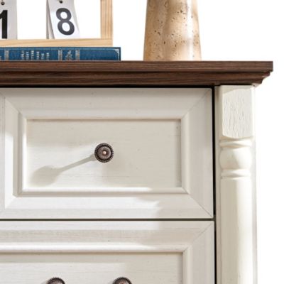 Farmhouse Style 5 Drawer Dresser Bathrooom Cabinet Chest with Base Wooden Rustic Chest of Drawers, Storage Dresser Organizer