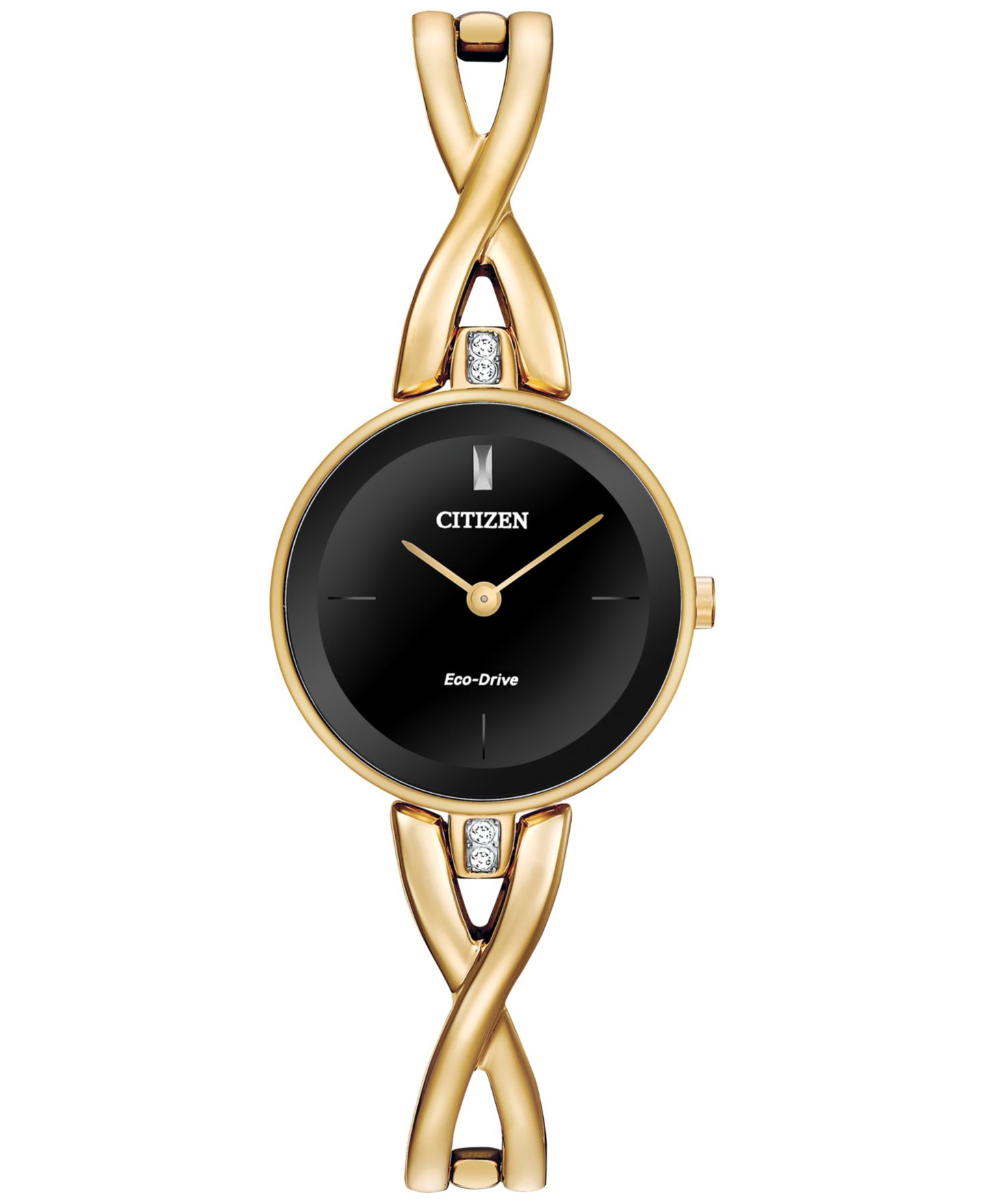 Женские часы Citizen Eco-Drive Gold-Tone Stainless Steel Bangle Bracelet Watch 23mm EX1422-54E — фото 1