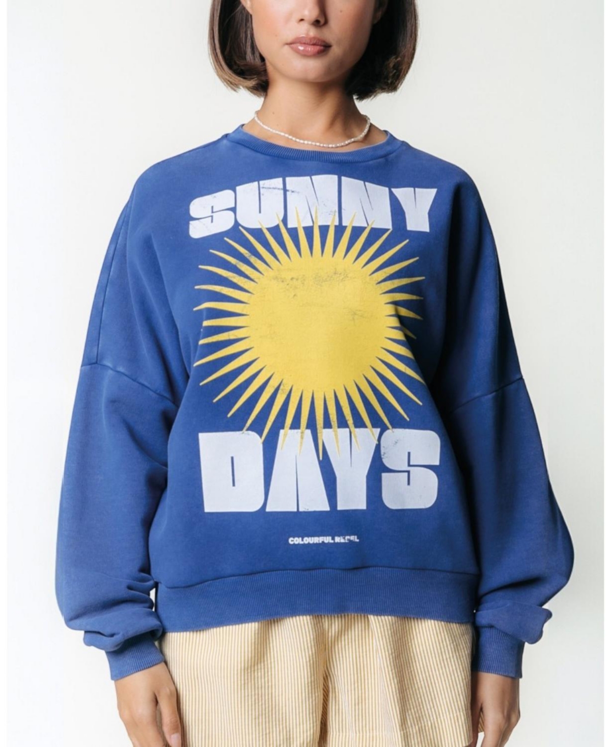 Women's Sunny Days Acid Wash Dropped Shoulder Sweat