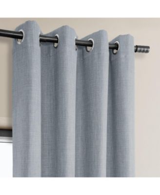 Grommet Textured Faux Linen Room Darkening Curtain