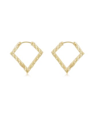 Geometric Gold Hoop Earrings 14k Gold
