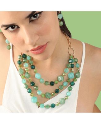 Women's Green Under-The-Sea Multi-Layered Necklace