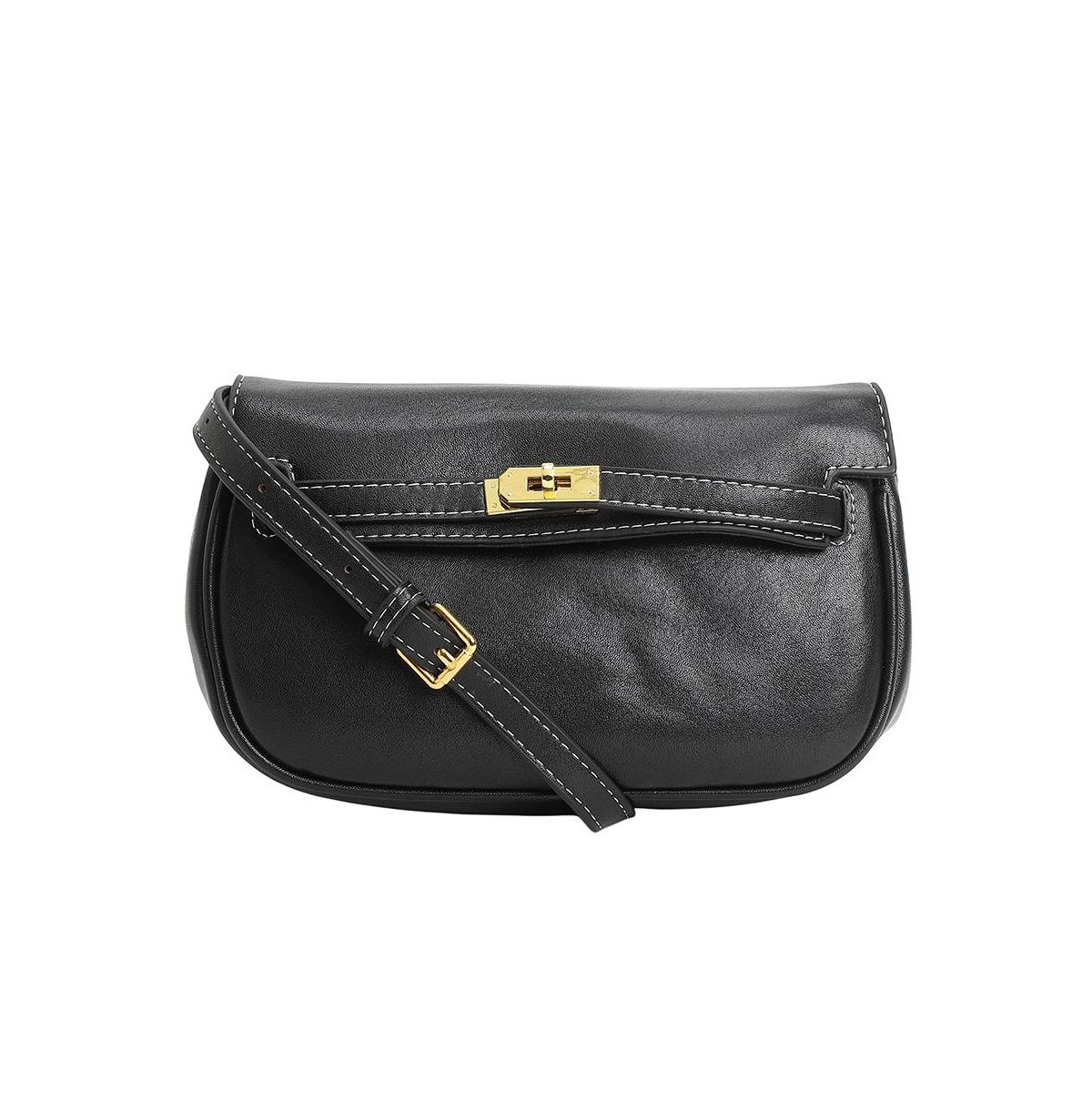 Women's The Overlap-Curve Sling Bag - Onyx Black - Black