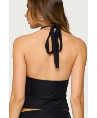 Women's Billey Metal Ring Halter Top