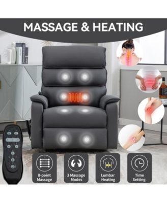 Heavy Duty Dual Motor Power Lift Recliner Chair with Heat & Massage, Infinite Position, Supports Up to 350 lbs