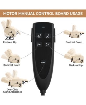 Dual Motor Infinite Position Up to 350 LBS Leatheraire Power Lift Recliner Chair with Vibration Massage and Lumbar Heating