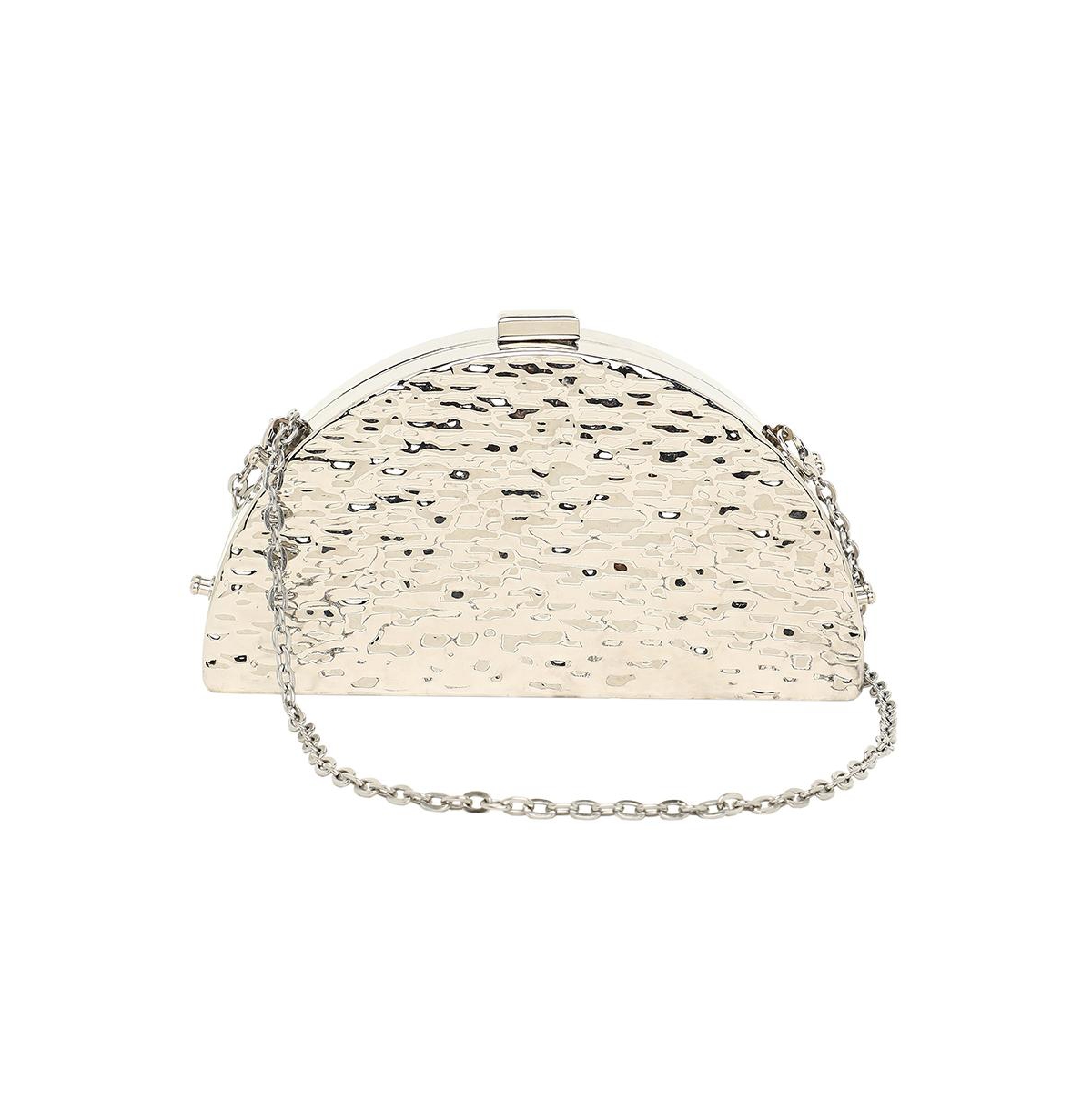 Women's The Dented Curve Clutch Bag - California Gold - Silver