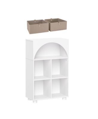 Arched 23" Solid Wood 4 Cubby Entryway Shoe Rack Storage Organizer Cabinet