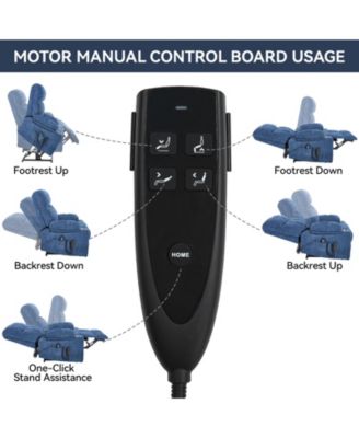 Dual Motor Infinite Position Up to 350 LBS Chenille Power Lift Recliner Chair with 8-Point Vibration Massage and Lumbar Heating Dual Cup Holders