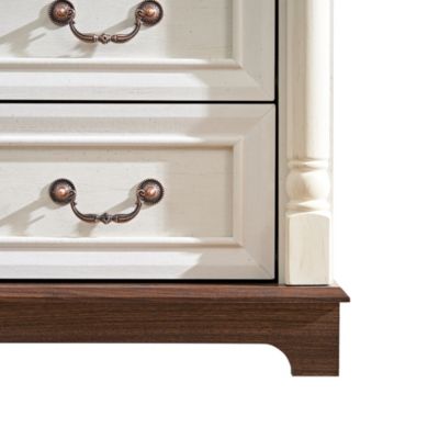 CASAINC 7 Drawer Bathrooom Cabinet Chest with Wooden Base and Riser Trim