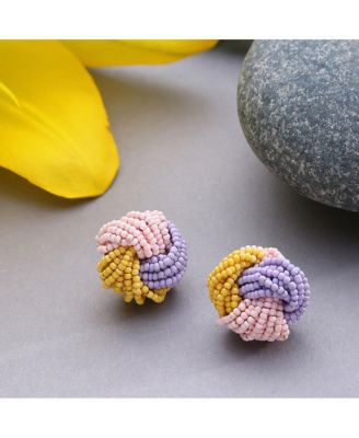 Women's Beaded Twist Stud Earrings